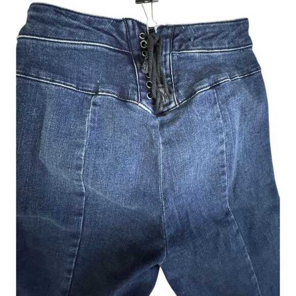 WE THE FREE people CRVY bell bottom jeans size 26 lace up detail in back - Picture 6 of 9
